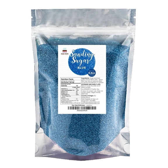 Cake S.O.S Blue Sanding Sugar Dessert Sprinkles, 8.8 oz