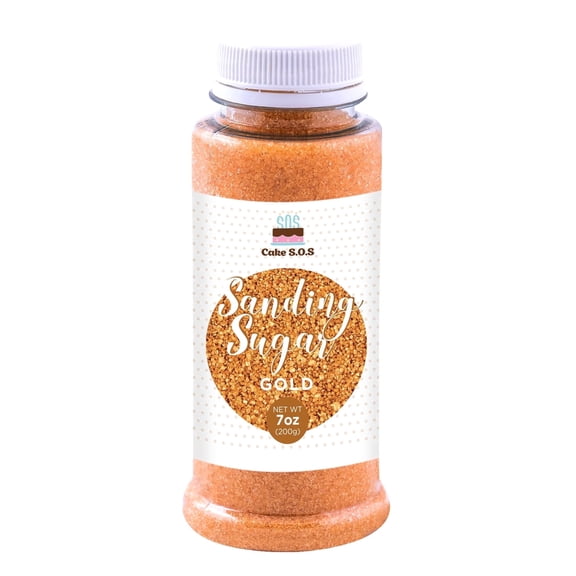 Cake S.O.S Gold Sanding Sugar Dessert Sprinkles, 7 oz