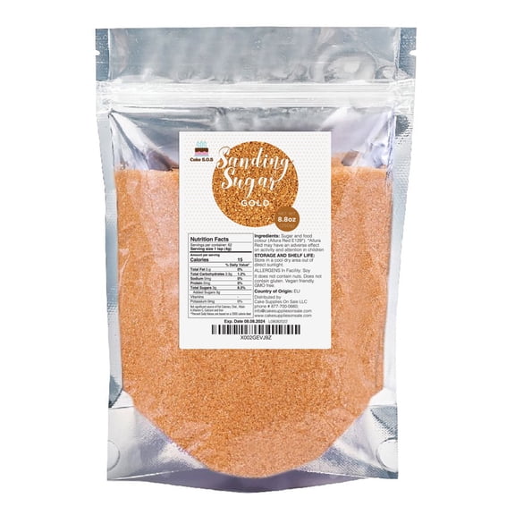 Cake S.O.S Gold Sanding Sugar Dessert Sprinkles, 8.8 oz