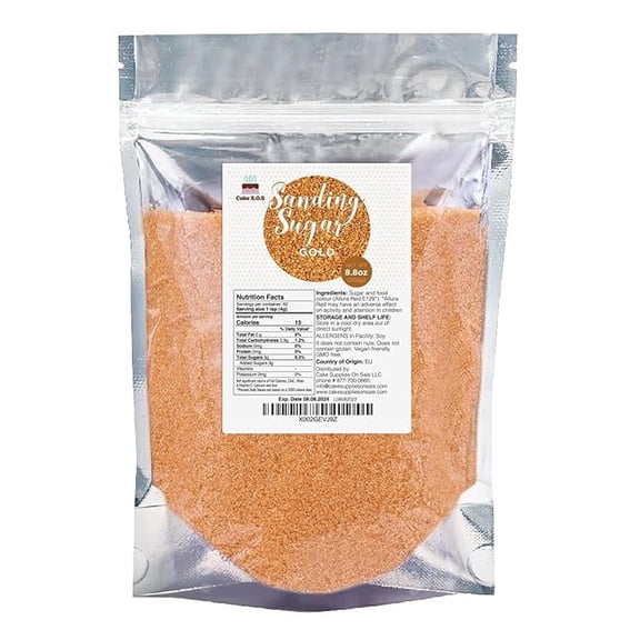 Cake S.O.S Gold Sanding Sugar Dessert Sprinkles, 8.8 oz