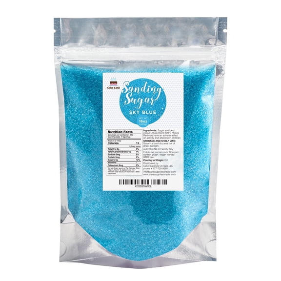 Cake S.O.S Sky Blue Sanding Sugar Dessert Sprinkles, 16 oz