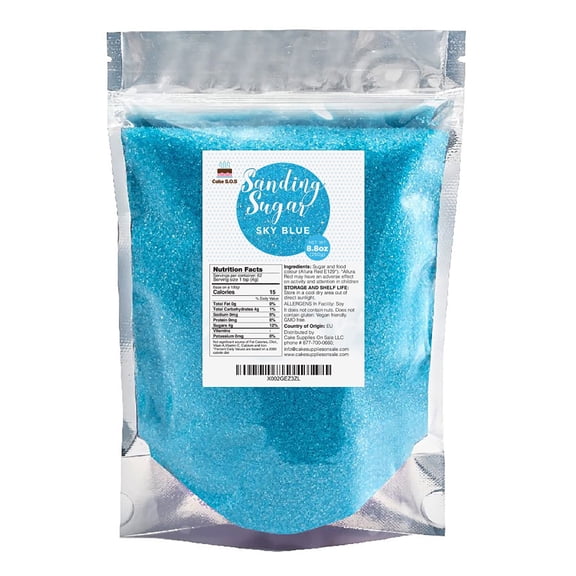 Cake S.O.S Sky Blues Sanding Sugar Dessert Sprinkles, 8.8 oz.