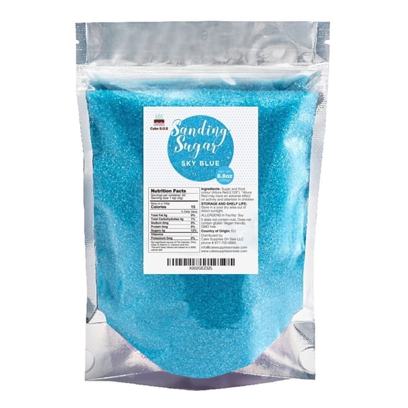 Cake S.O.S Sky Blues Sanding Sugar Dessert Sprinkles, 8.8 oz.