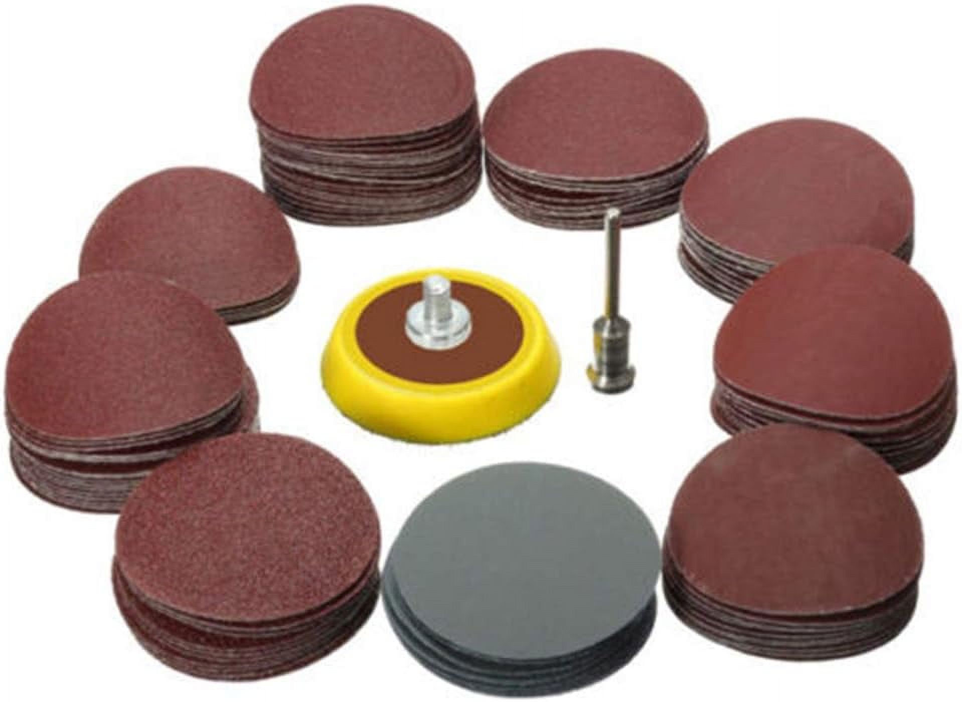 Sanding and grinding disc kit for cleaning tools, 1/8 grit mini polishing drill, 1 inch power flexible kit, base pad