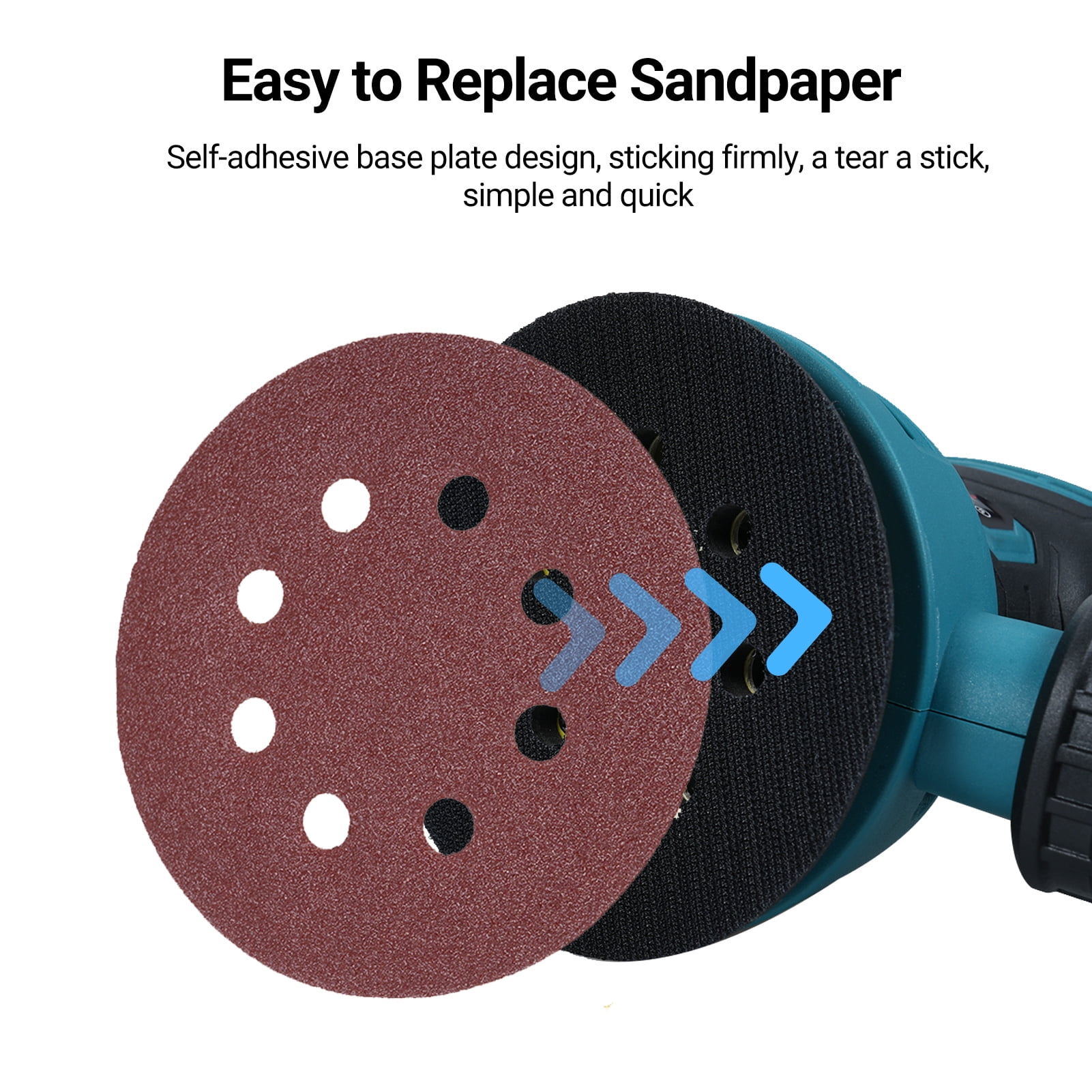 Sanding machine,Variable Speed Sander 12000rpm 6 Variable 6 Variable Speed Orbital Sander Include 15pcs Sandpapers 12000rpm With 15pcs Sandpapers 5-inch Sander With 15pcs Sander Wood