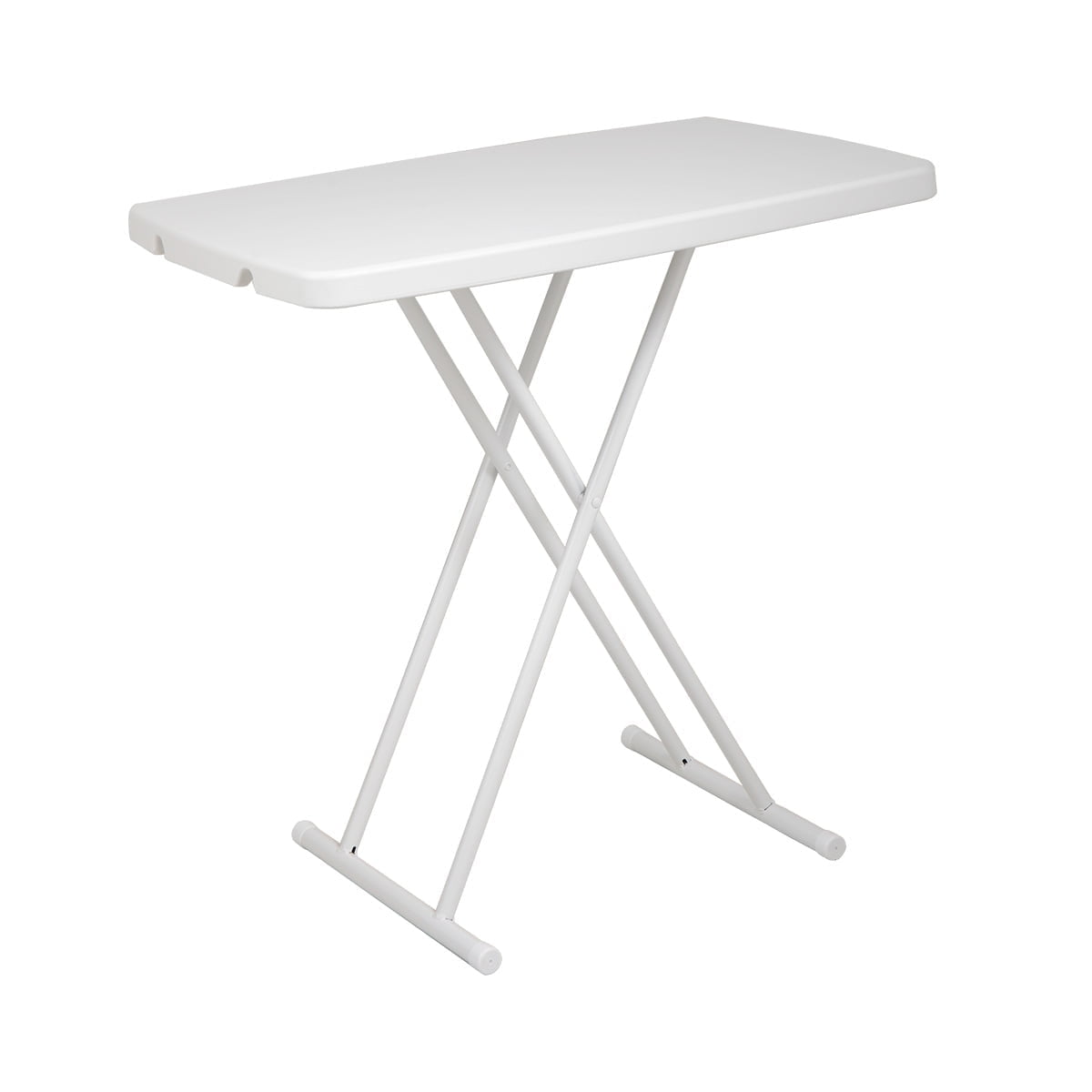 Sandinrayli 30 Adjustable Height Personal Folding Table TV Tray Table for Portable Business or Home Use White
