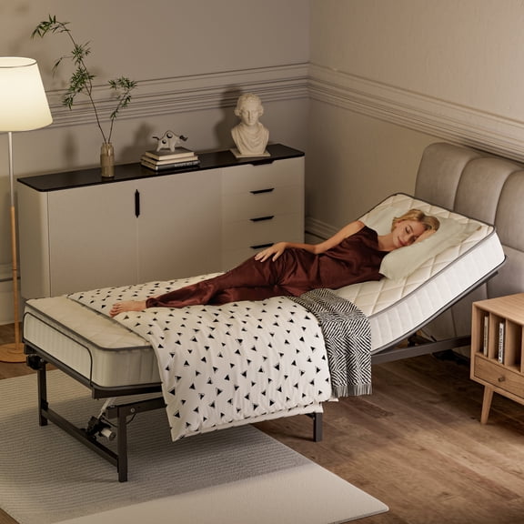 Sandinrayli Twin XL Electric Adjustable Bed Frame - Head & Foot Incline, Low-Noise Motor, Wired Remote, Universal Fit for Most Mattresses - 200x90CM Power Platform Bed Base
