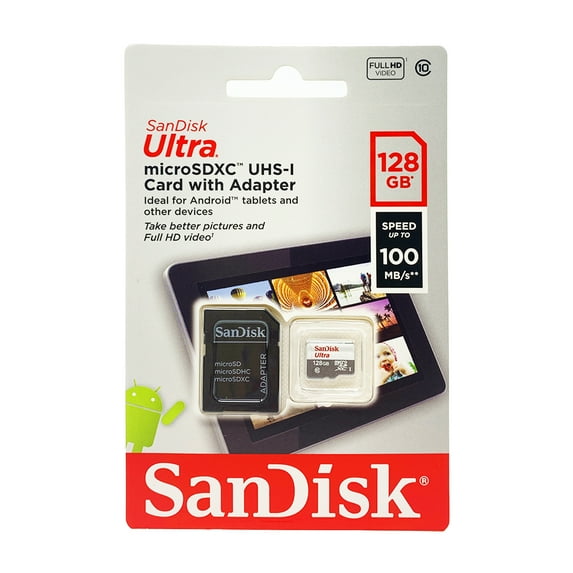 Sandisk Imaging Ultra microSDXC 128GB UHS Class 10 Memory Card w/ Adapter