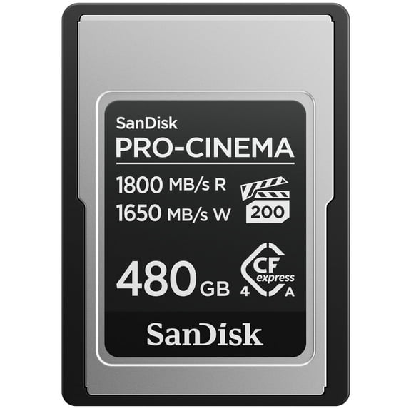 Sandisk SDCFEA-480G-GN4NN Pro-cinema Cfexpress Card Type A 1800mb/s/1650mb/s W/jc Rpd2 Vpg200
