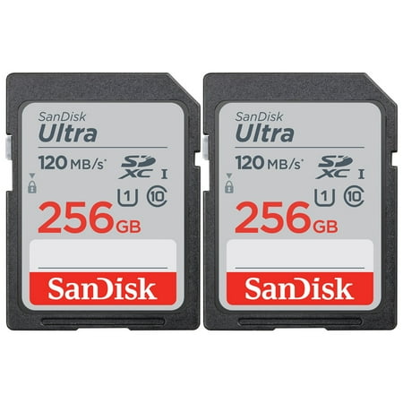 Sandisk SDSDUN4-256G-AN6IN Ultra SDXC Memory Card, 256GB, Class 10/UHS-I, 120MB/S 2 Pack