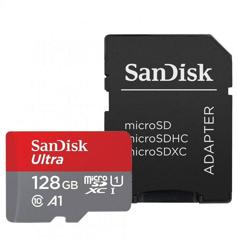 SanDisk Ultra 128GB microSDXC UHS-I Card with Adapter, Black, Standard  Packaging (SDSQUNC-128G-GN6MA)
