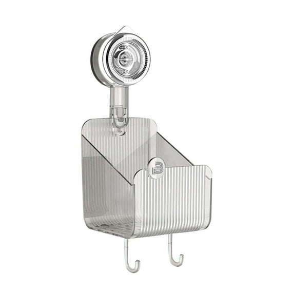 Sandistore 1PCS Kitchen And Bathroom Suction Cup Storage Rack Non Perforated Wall Mounted Storage Rack Washbasin Toothbrush Toothpaste Cosmetics Storage Folding Board