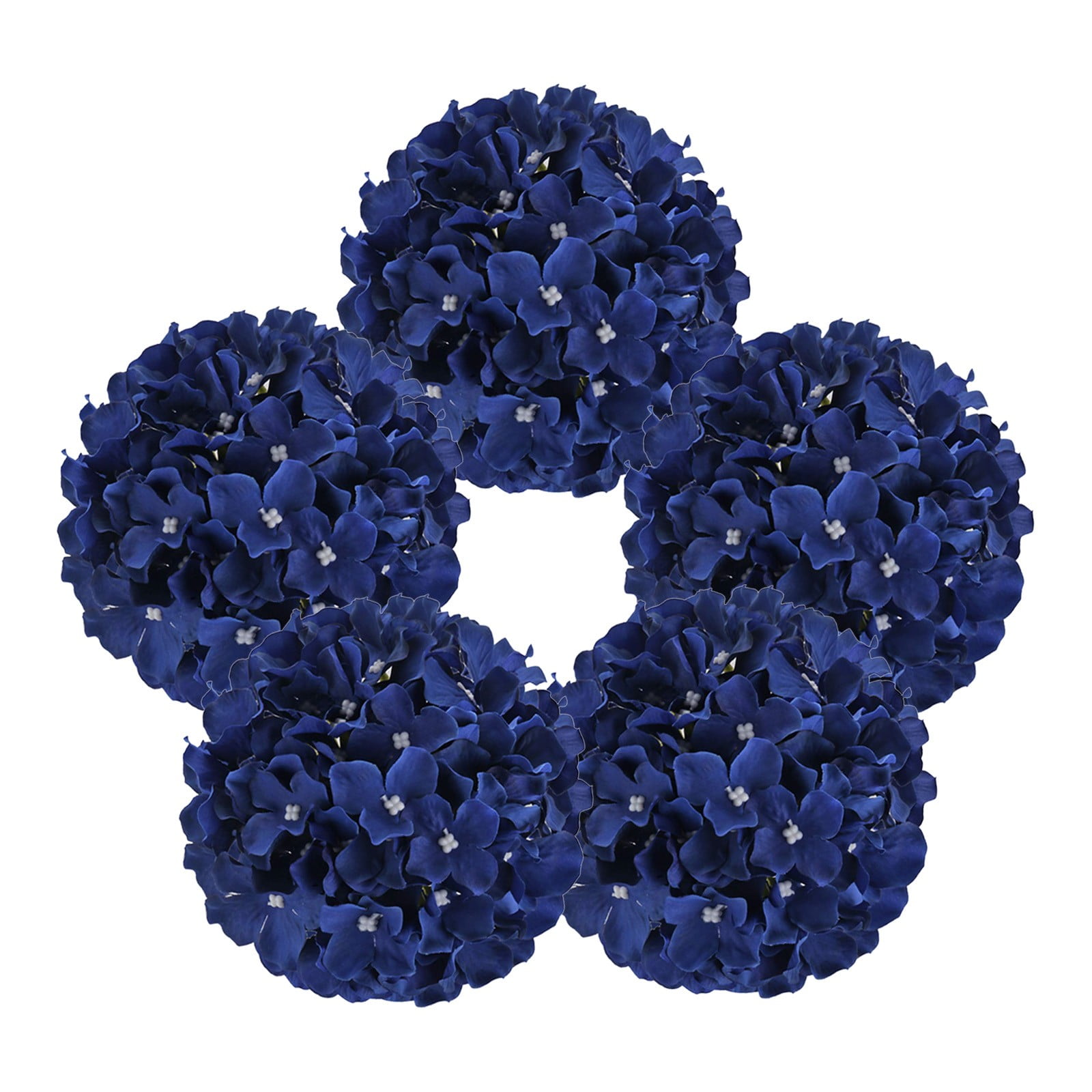 Sandistore 5 Pack Detachable Stem Silk Hydrangea Heads For Home