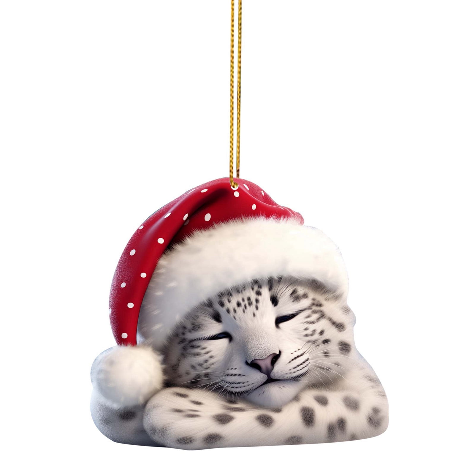 Sandistore Cute Snow Leopard Baby Christmas Tree Charm Snow Leopard