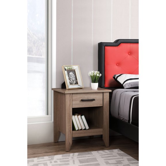 Sandle Wood Nightstand / Suits Modern Bedroom Designs / Organizes Bedside Necessities