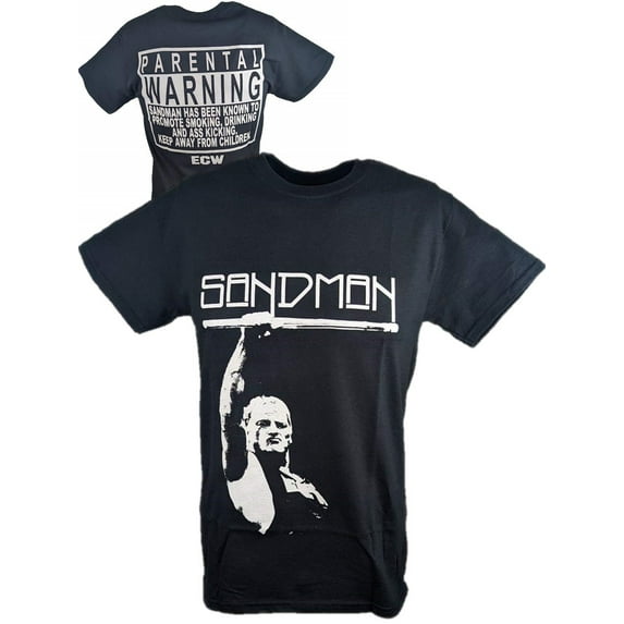 Sandman Parental Warning ECW Mens Black T-shirt S