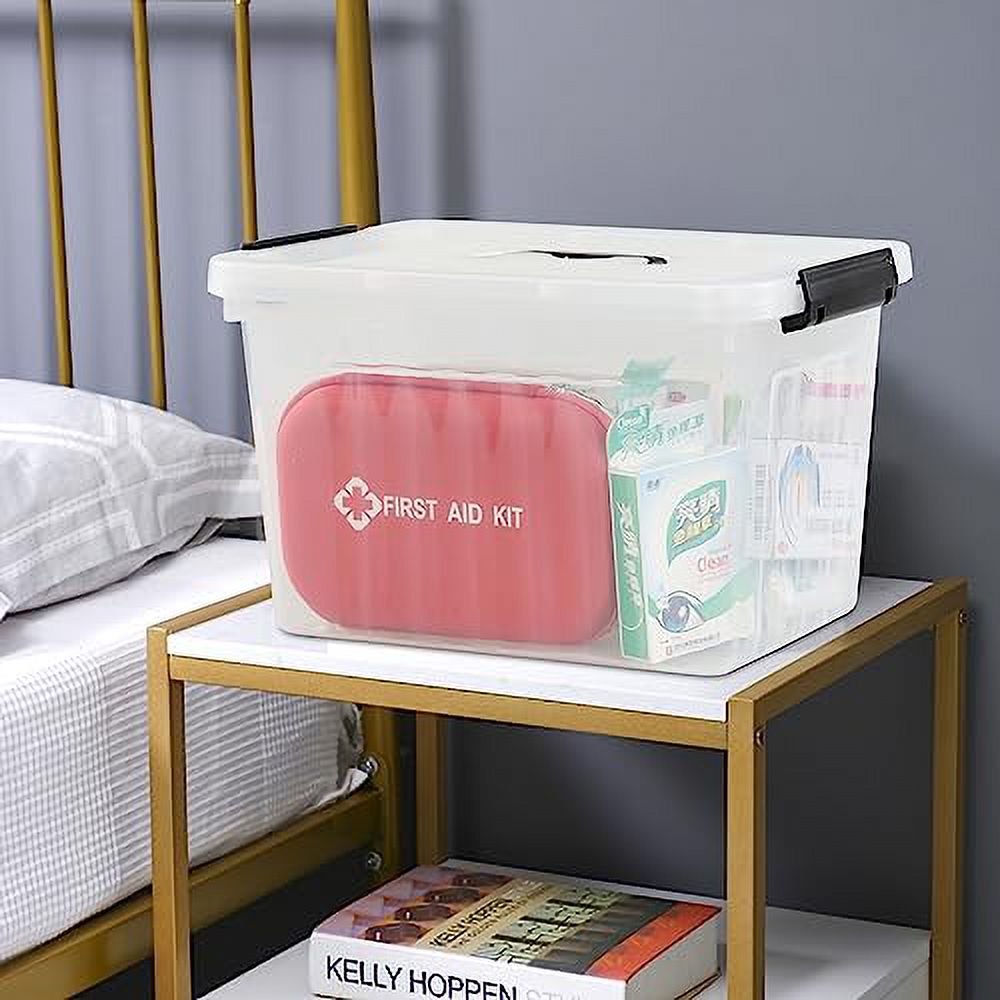 Sandmovie 12 Quart Clear Plastic Latching Storage Box, 6 Packs ...