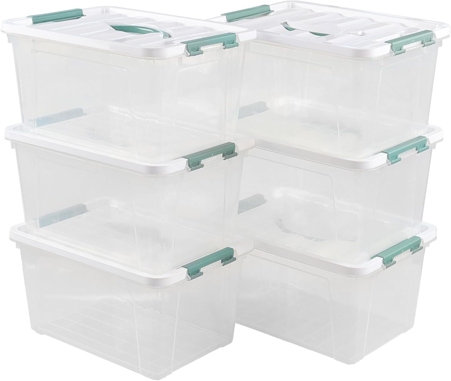 Sandmovie 14 Quarts Plastic Latching Box with Lid, Clear Latching ...