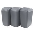 thumbnail image 1 of Sandmovie 4.5 Gallon Swing Top Trash Can, Plastic Garbage Can with Lid, 3 Pack, 1 of 7