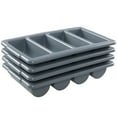 thumbnail image 1 of Sandmovie Commercial Plastic 4-Compartment Cutlery Bin, Gray, 4-Pack, 1 of 8