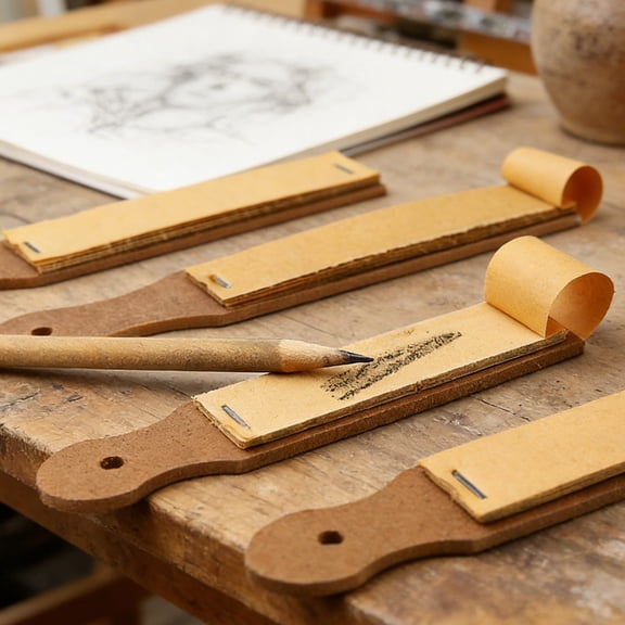 Sandpaper Pencil Pointer Art Tool (3/6 Packs), 10-Sheet Tear-Off Sketch Sharpener for Charcoal, Graphite, Pastels & Blending Stumps, Drawing Supplies for Artists