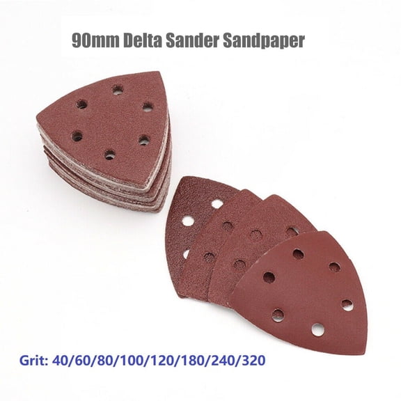 Sandpaper Triangular Sanding Disc 90Mm 6 Hole Hook & Loop Abrasive Tools Accessories Replacement For Wood Metal 320# Fangkenuo