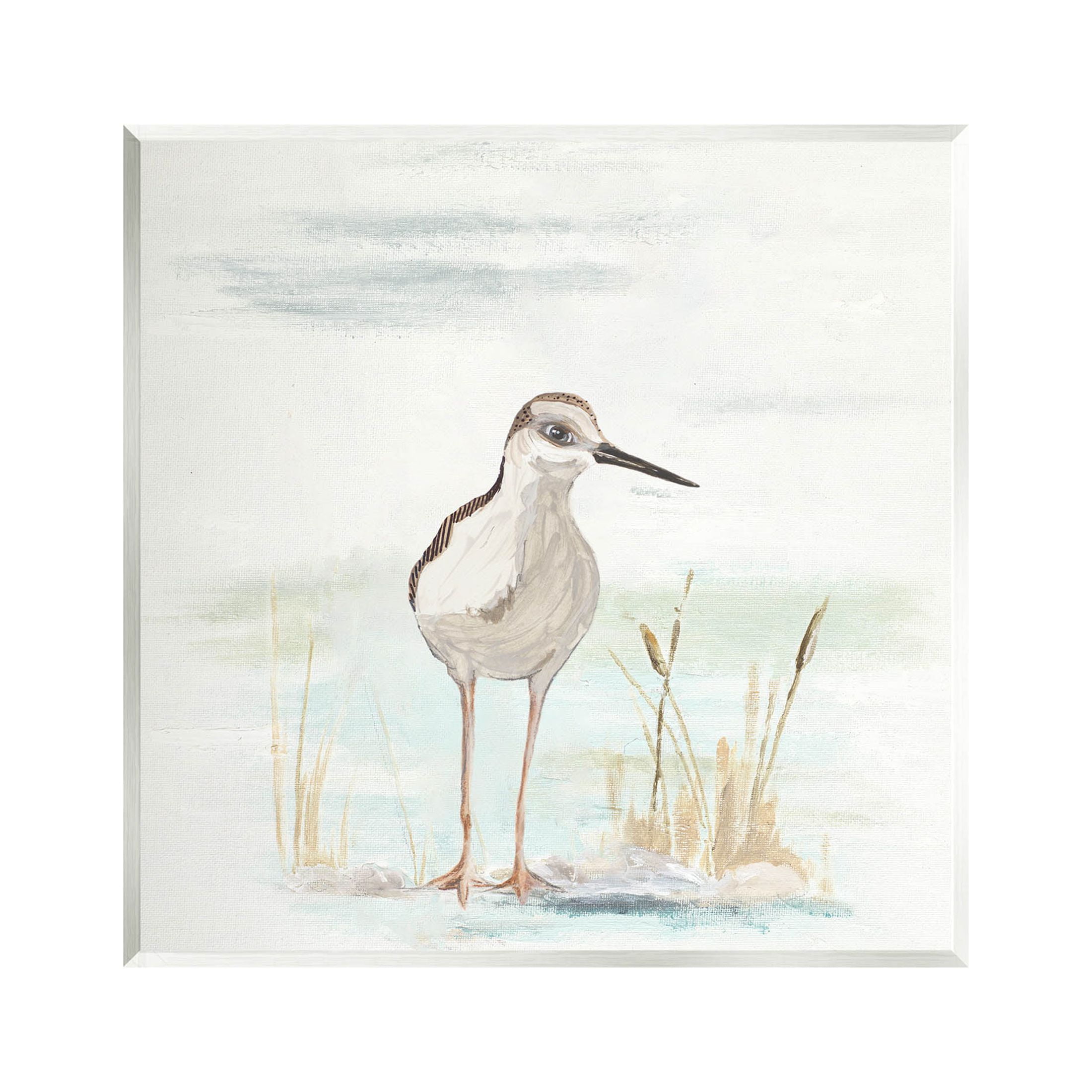 Sandpiper Bird Beach Grass Sprigs Animals & Insects Graphic Art Unframed Art Print Wall Art