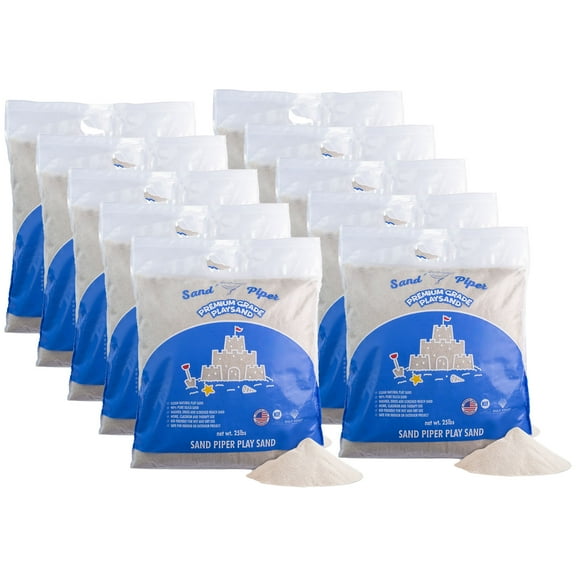 Sandpiper Play Sand for Kids, 25 Lbs Silica Sand for Sandbox, Crafts & Sensory, 10 Pack