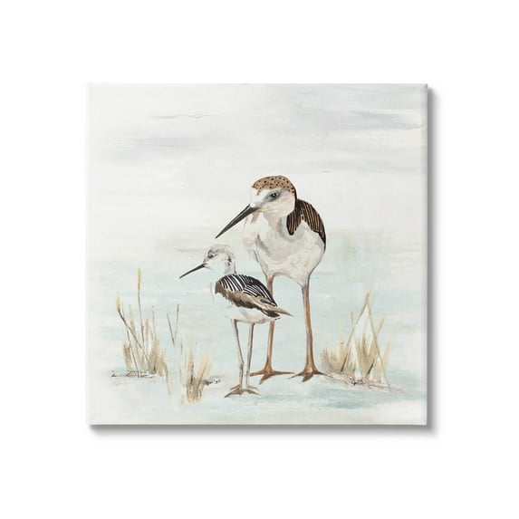 Sandpipers Duo Coastal Beach Bird Animals & Insects Graphic Art Gallery Wrapped Canvas Print Wall Art