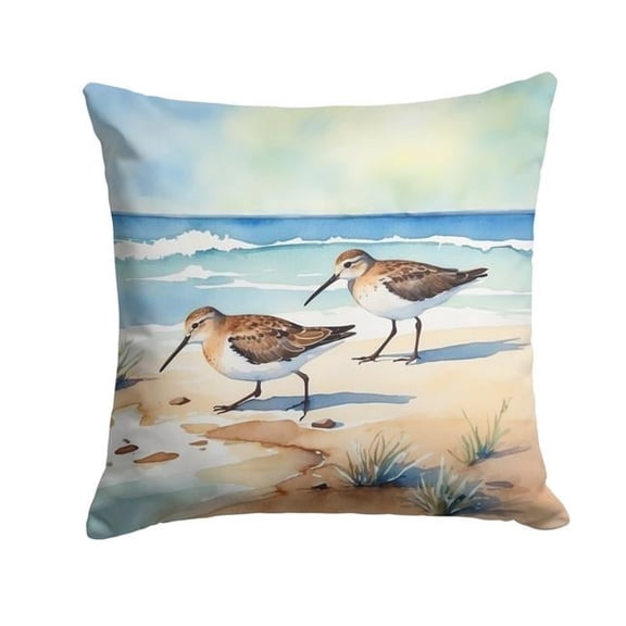 Sandpipers Hunting Throw Pillow - Multicolor - 14 x 14 in. - Water-Resistant