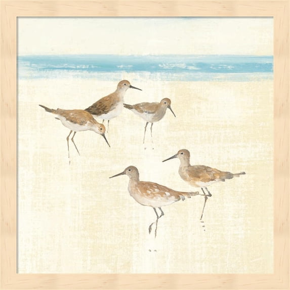 Sandpipers Square I Blue by Avery Tillmon, Framed Wall Art, 13.25W x 13.25H