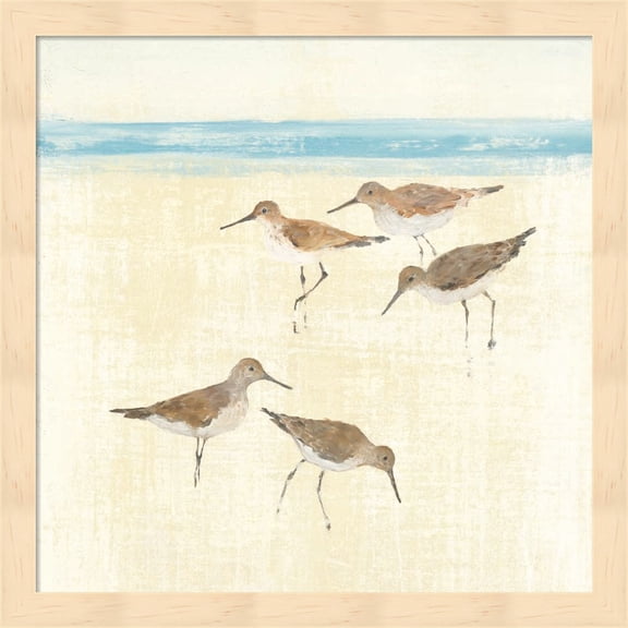 Sandpipers Square II Blue by Avery Tillmon, Framed Wall Art, 13.25W x 13.25H