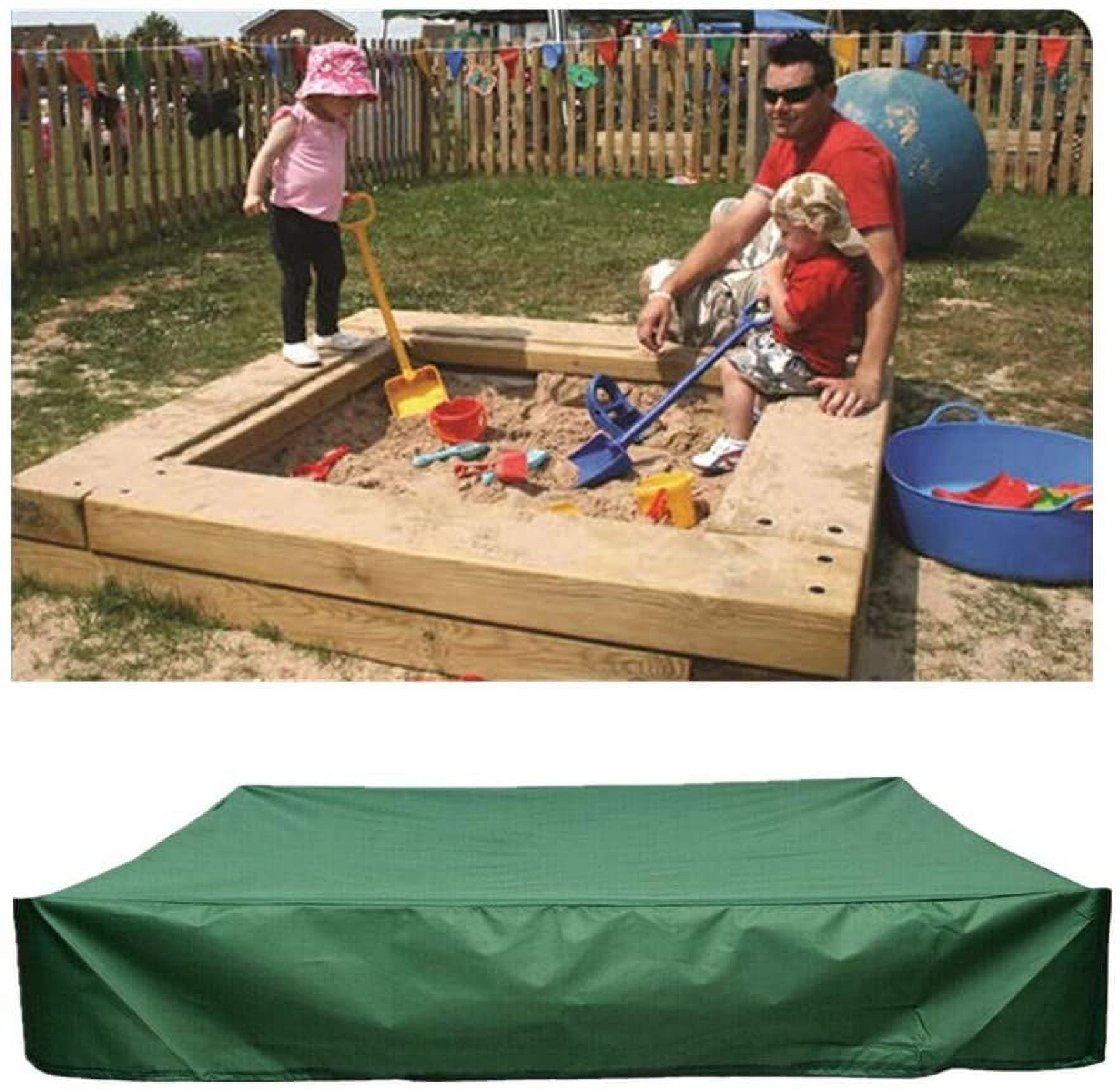 47x47 Inch Square Sandbox Cover - Waterproof Oxford With Drawstring | Fits 4x4 Wooden Sandboxes, Sandpits, Kids Play Areas