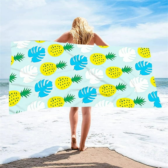 Sandproof Microfiber Beach Towel Fast Drying Travel Blanket - 27x59 Inch Large Quick Dry Towel for Pool Gym Yoga Camping(A)