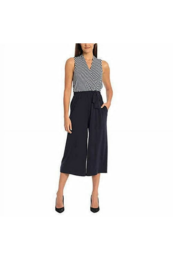 Ladies Jumpsuit (Navy Ivory, X-Large, x_l)