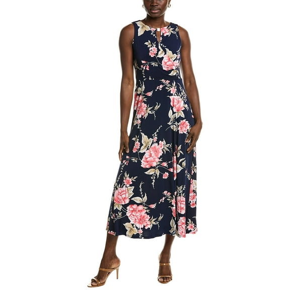 Sandra Darren womens  Surplice Midi Dress, s, Blue