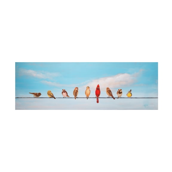 Sandra Iafrate 'Sweet Birds On A Wire I' Canvas Art