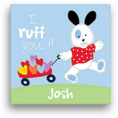 Sandra Magsamen Personalized I Ruff You Canvas Wall Art, 12" x 12", Blue