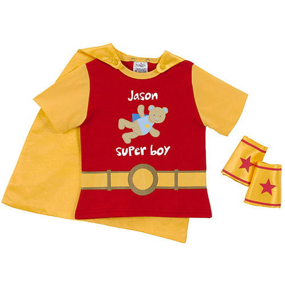 Sandra Magsamen Personalized Toddler Boy Super T-Shirt and Cape Combo, Red