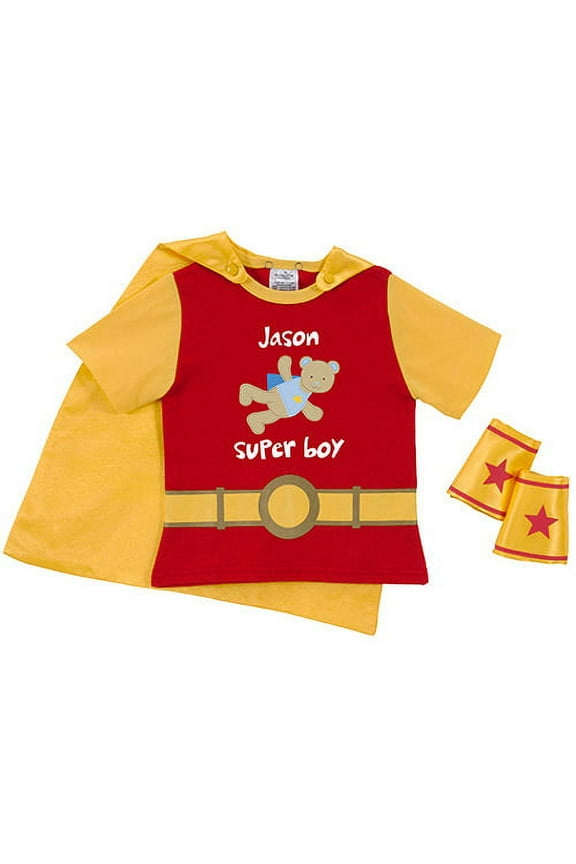 Personalized Toddler Boy Super T-Shirt and Cape Combo, Red