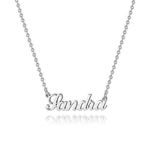 Sandra Name Necklace, Personalized Name Pendant Necklace, Dainty Nevaeh Necklace Chain Jewelry Gifts for Women Girls
