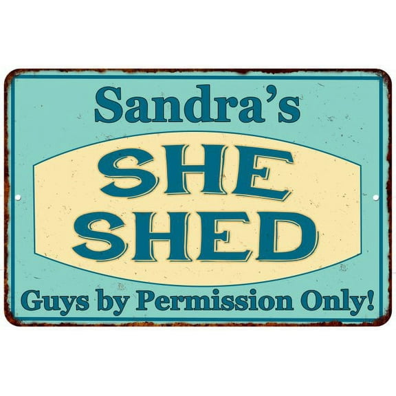Sandra's SHE SHED Metal Sign Wall Decor Gift 8x12 108120039019