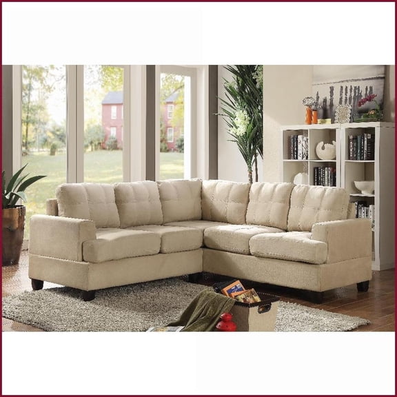 Sandridge Transitional Microfiber Sectional  Removable Parts, Reversible Chaise | White | Microfiber | Foam