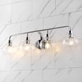 thumbnail image 1 of JONATHAN Y Sandrine 36" 4-Light Iron/Seeded Glass Cottage Rustic LED Vanity Light, Chrome, 1 of 6