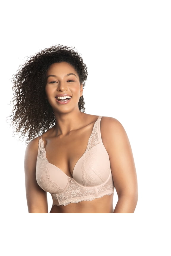 Sandrine Longline Plunge Bra - Cameo Rose