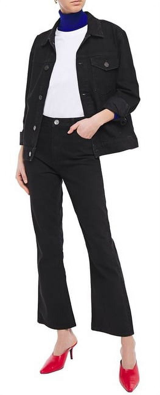 Sandro BLACK Women's Rudolphe High-rise Flare Straight Leg Jeans