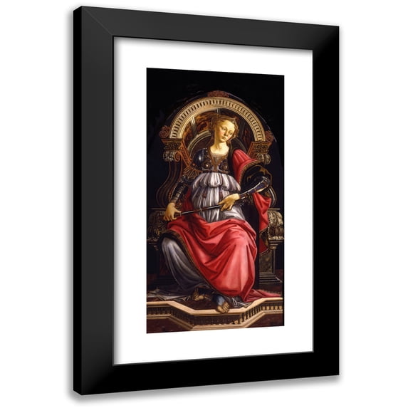 Sandro Botticelli 14x24 Black Modern Framed Museum Art Print Titled - Fortitude (1470)