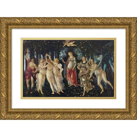 Sandro Botticelli 24x17 Gold Ornate Framed and Double Matted Museum Art Print Titled - Spring (C. 1480)