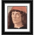 thumbnail image 1 of Sandro Botticelli 2x Matted 20x24 Black Ornate Framed Art Print 'Portrait of a young man with red cap', 1 of 2