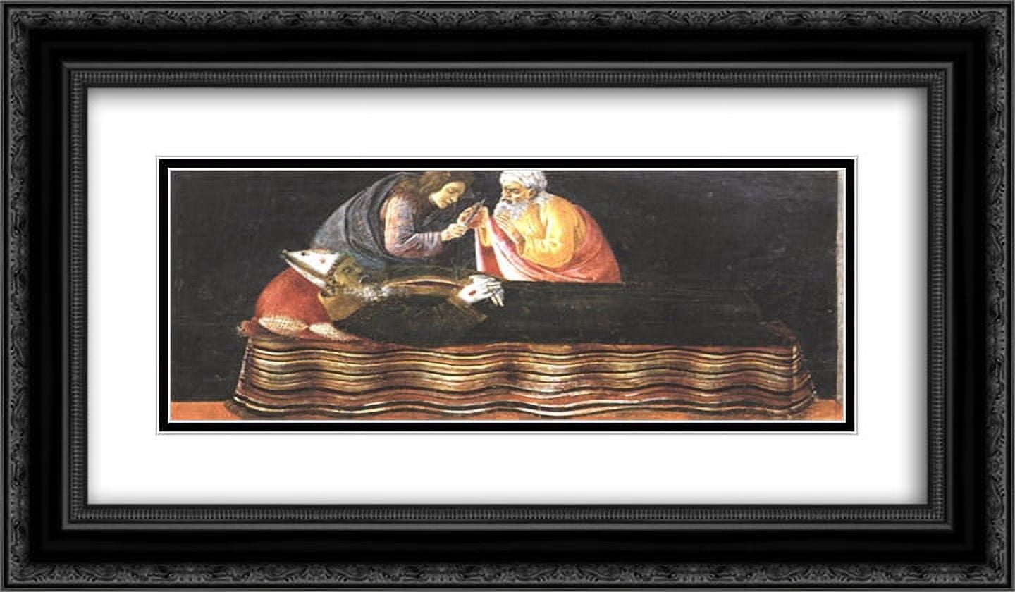 Sandro Botticelli 2x Matted 24x14 Black Ornate Framed Art Print 'The ...